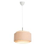 DFTP by Nordlux Takai Pendelarmatuur Roestvrij Staal en Textiel Beige | Geschikt voor E27